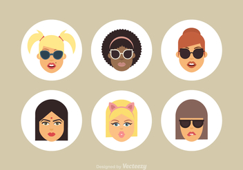 Free Cartoon Female Vector Avatars - vector gratuit #410749